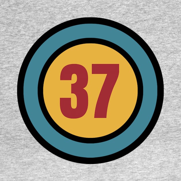 The Number 37 - thirty seven - thirty seventh - 37th by Siren Seventy One